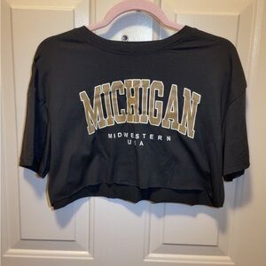 Black Michigan Crop Top